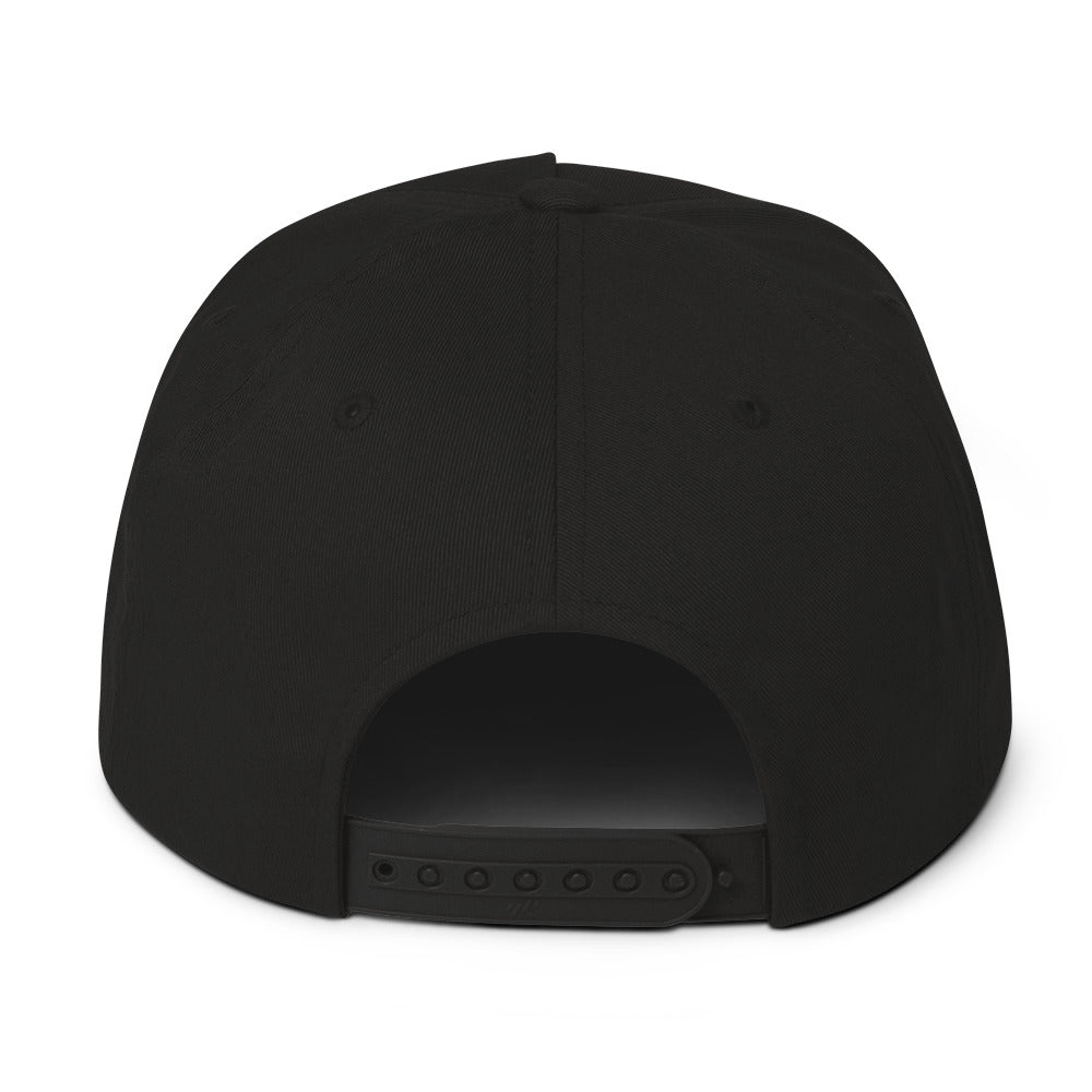 Ian Schieffelin Monogram Flat Bill Cap - Black With White Logo
