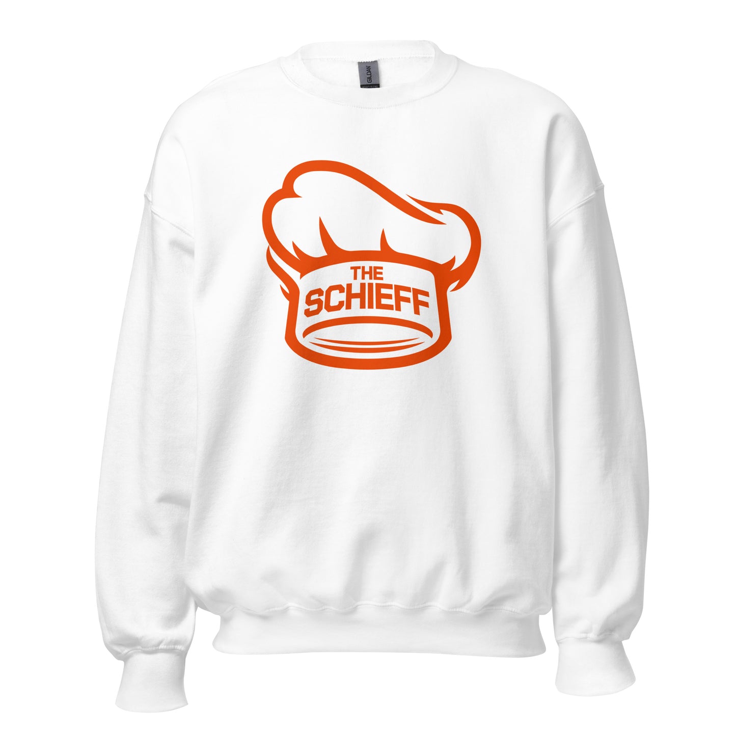 White Schieff Sweatshirt - Orange Logo