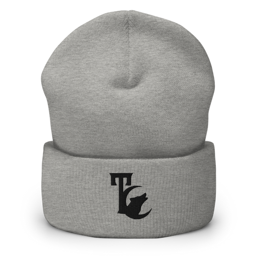 THE TC BLACK EMBLEM CUFFED BEANIE