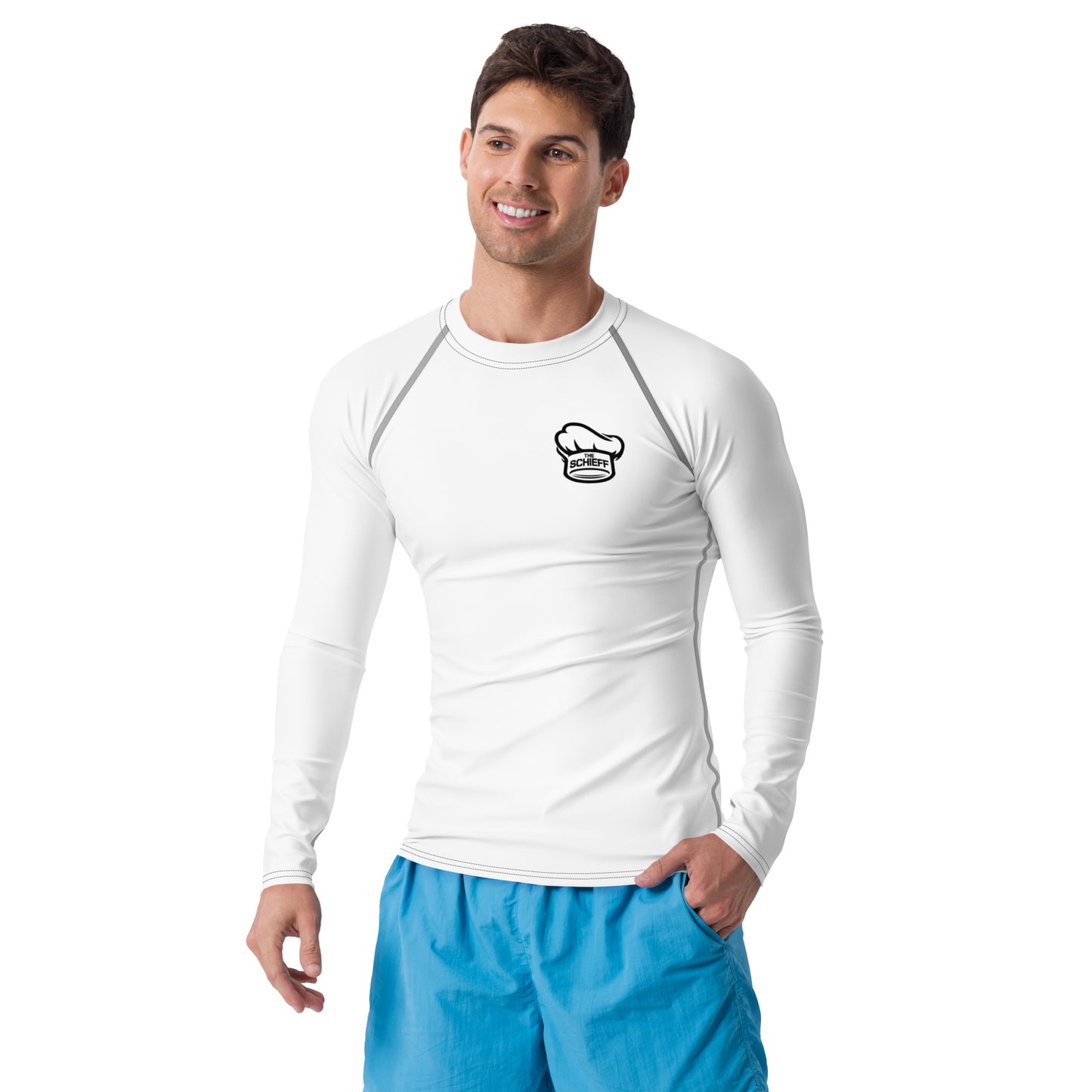 White Schieff Long Sleeve Athletic Shirt - Gradient Logo