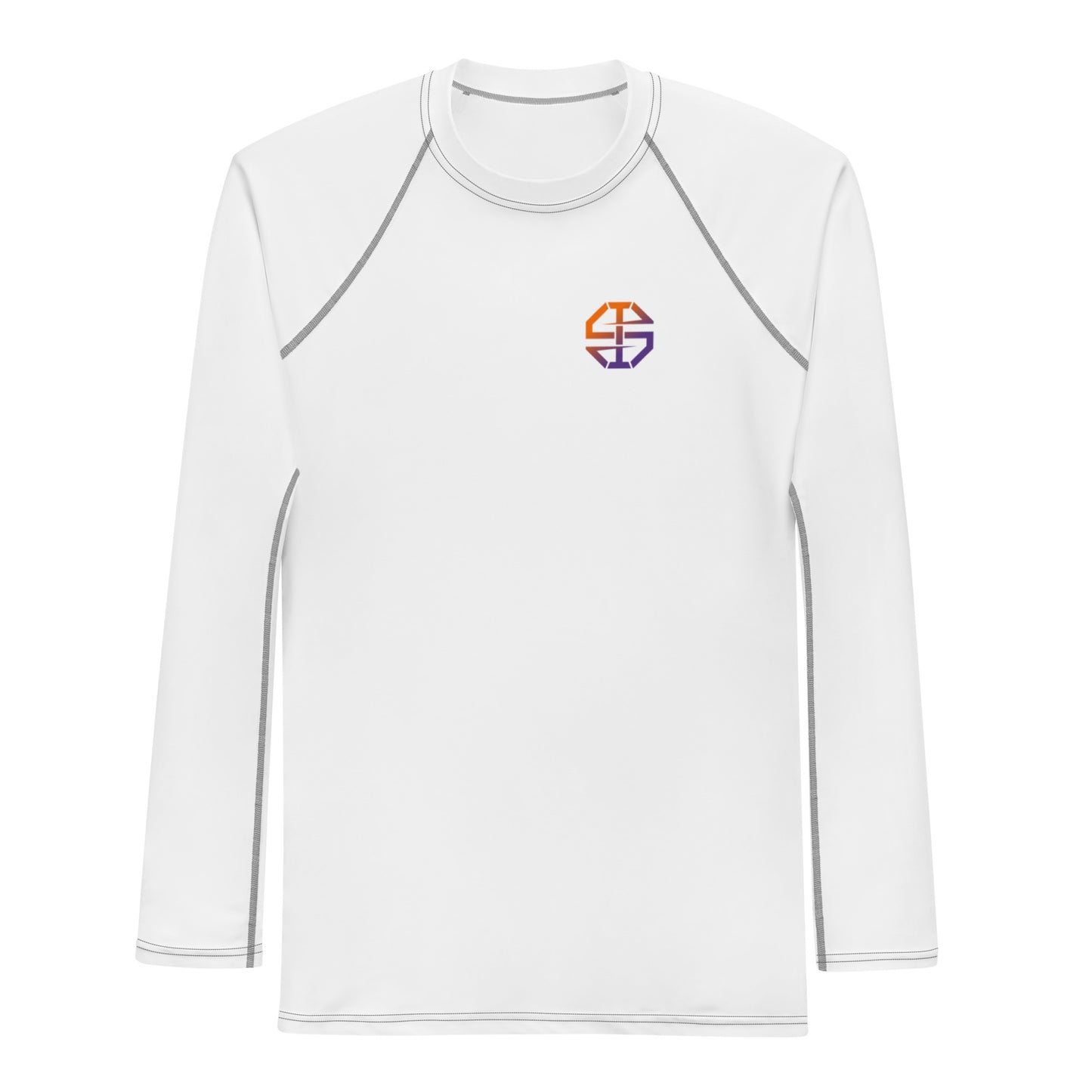 White Ian Schieffelin Monogram Long Sleeve Athletic Shirt - Gradient Logo