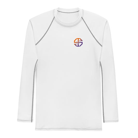 White Ian Schieffelin Monogram Long Sleeve Athletic Shirt - Gradient Logo