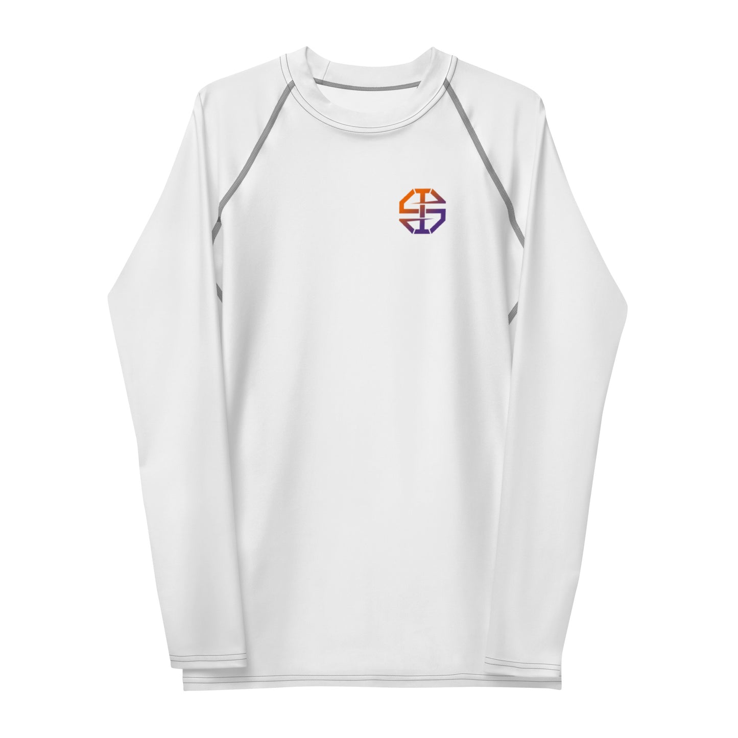 White Ian Schieffelin Monogram Long Sleeve Athletic Shirt - Gradient Logo