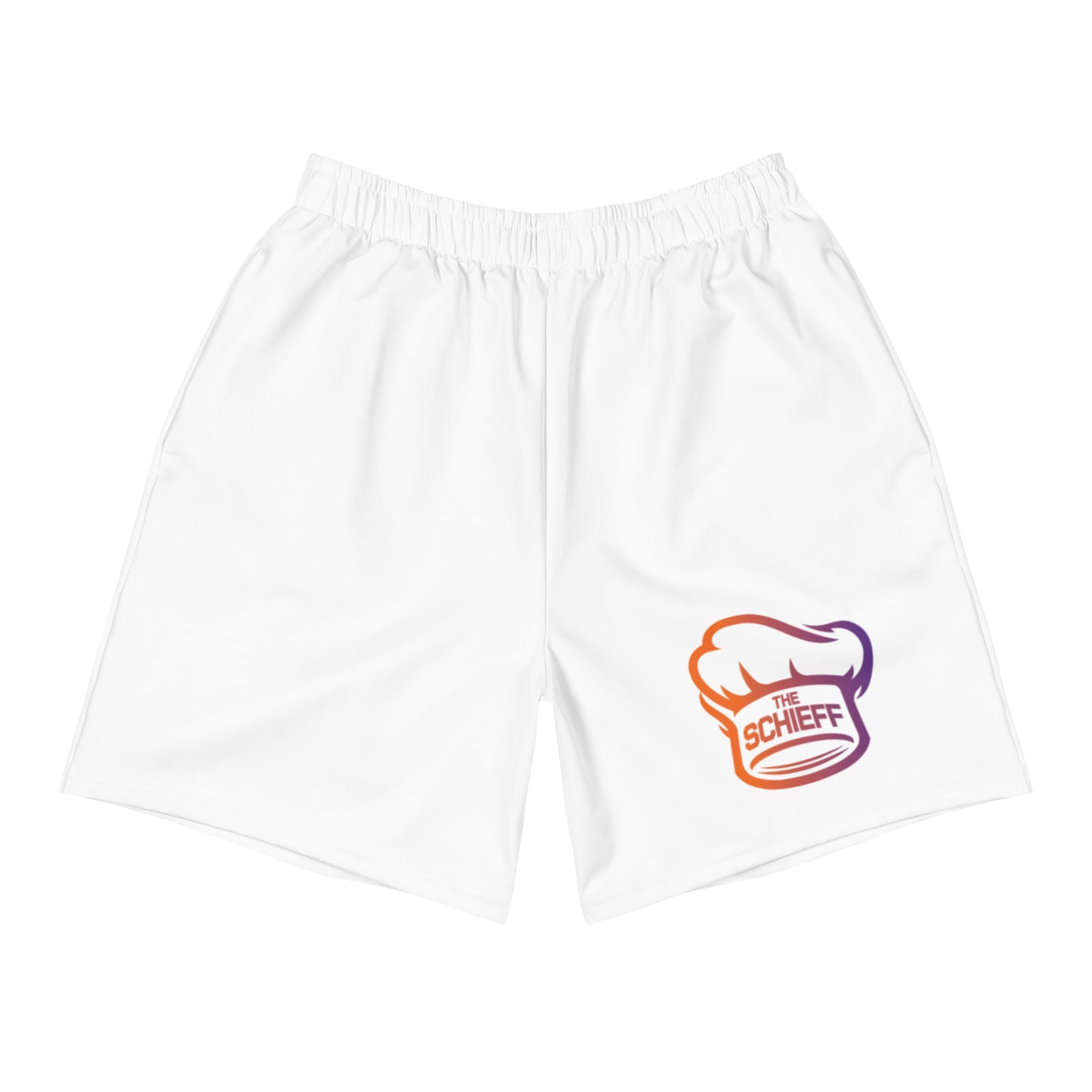 White Athletic Schieff Shorts - Gradient Logo