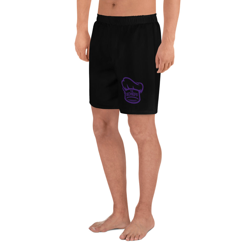 Black Athletic Schieff Shorts - Purple Logo