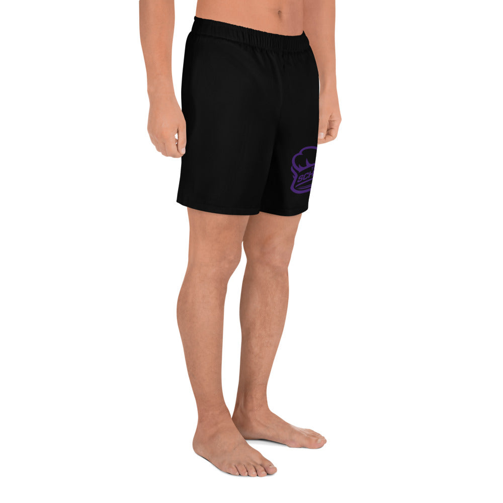 Black Athletic Schieff Shorts - Purple Logo