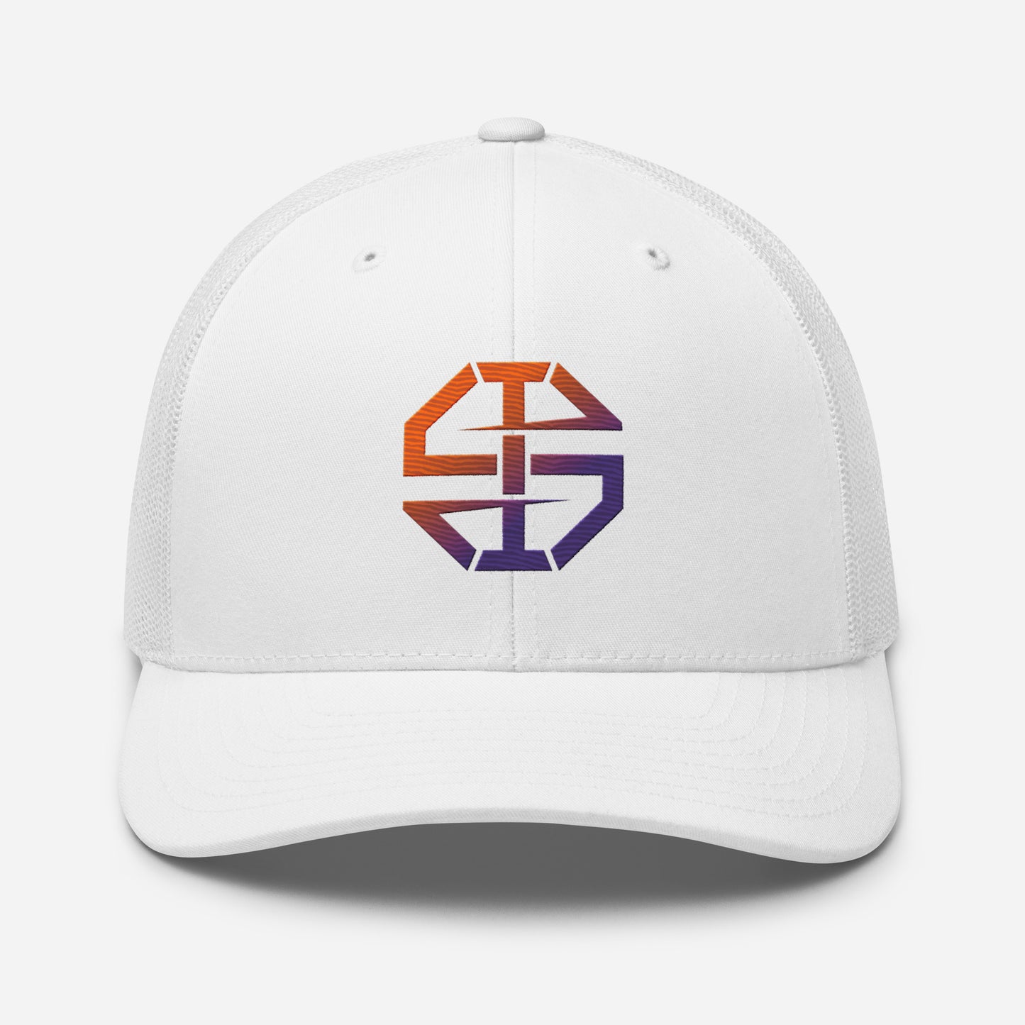 Ian Schieffelin Monogram Trucker Cap - White With Gradient Logo