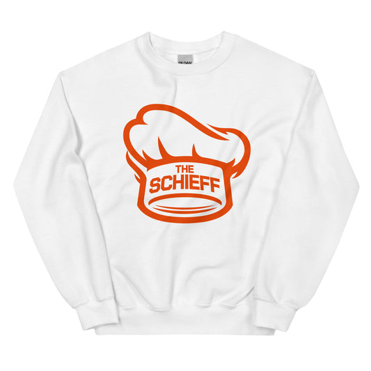 White Schieff Sweatshirt - Orange Logo